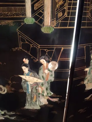 Biombo Chino Decorativo Negro