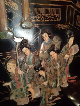 Biombo Chino Decorativo Negro