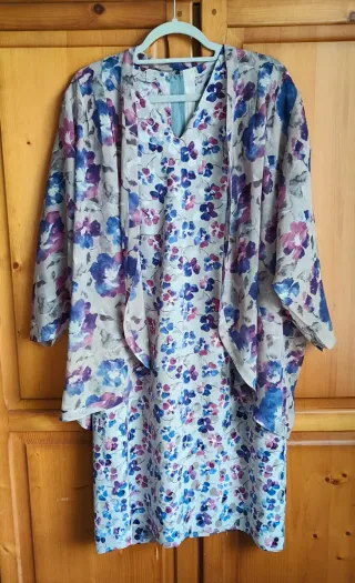 Vestido floral y túnica a juego - Vintage años 80