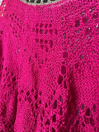 Blusa fucsia punto calado vintage talla única