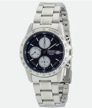 Reloj Seiko Cronógrafo azul y plateado