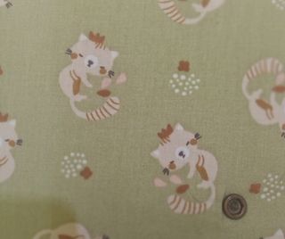 Portadocumentos gatos verde y beige