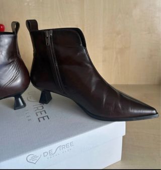 Botines Piel Marrón Mujer