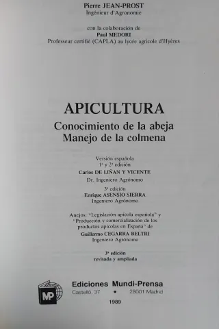 APICULTURA. CONOCIMIENTO DE LA ABEJA. MANEJO DE LA