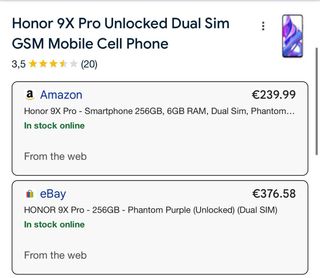 Honor Teléfono Móvil Negro/Morado