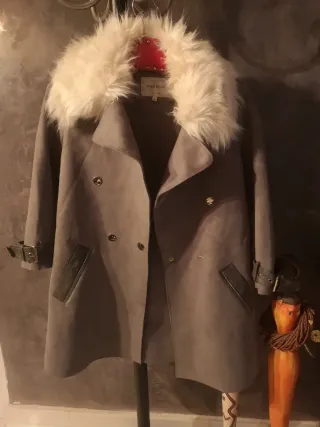 Chaqueta River Island Piel Sintética Gris