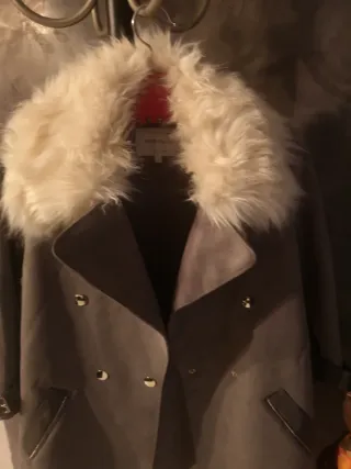 Chaqueta River Island Piel Sintética Gris