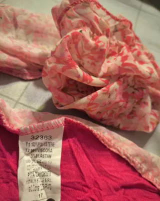 Maglia estiva floreale rosa S/M