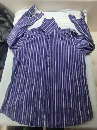 Camicia uomo righe viola e bianche