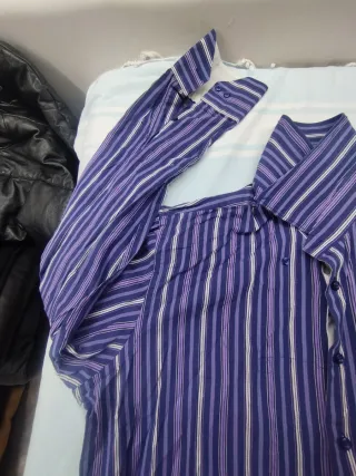 Camicia uomo righe viola e bianche