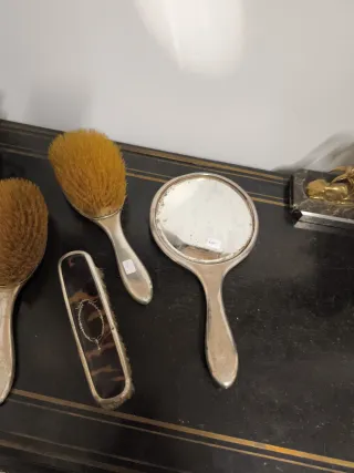 Juego tocador plata inglesa antiguo