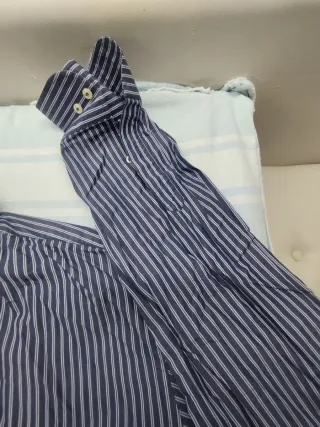 Camicia a righe azzurre