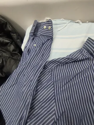 Camicia a righe azzurre
