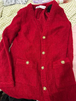 Abrigo Zara Rojo Talla S