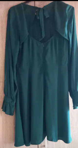 Vestido verde manga comprida Tam 36