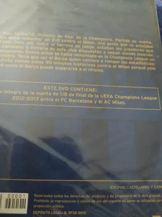 DVD La Gran Remontada Barça 4-0 Milan