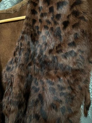 Chaleco vintage pelo animal print marrón