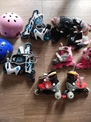 Patines en línea y protecciones