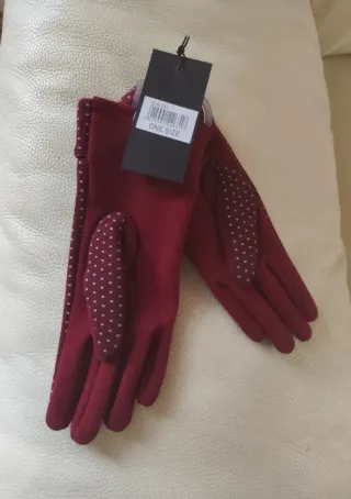 Guanti donna pois taglia unica