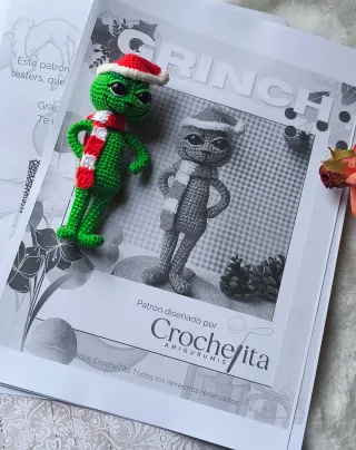 Patron amigurumi Grinch - impreso