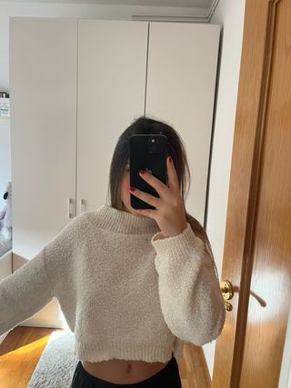 Jersey beige hombros descubiertos