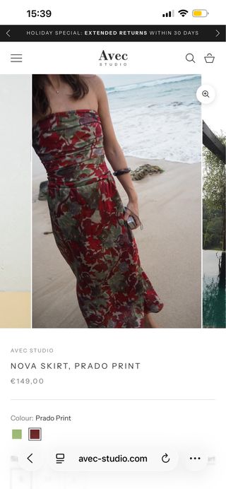 Conjunto Top y Falda Larga Fiesta.