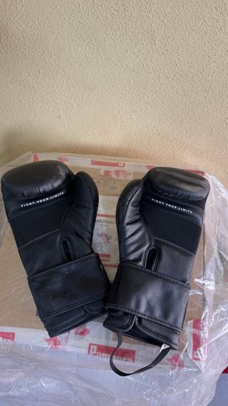 Saco de boxeo y guantes
