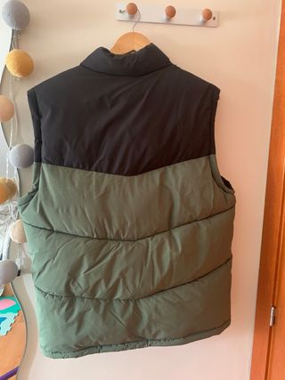 Chaleco acolchado hombre negro/verde M