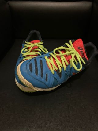 Zapatillas Asics Azul y Rojo pádel Gel