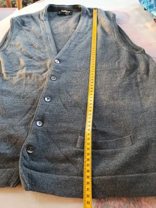 Chaleco hombre punto gris Pulligan