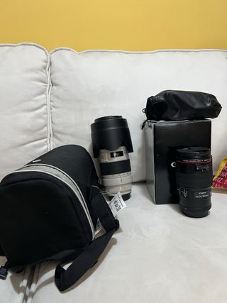Canon EF 100mm f/2.8L Macro IS USM y Canon 70-200