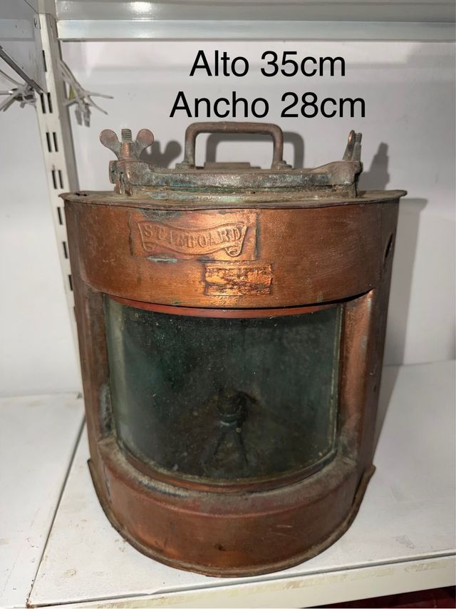 Farol Náutico Antiguo Starboard Cobre
