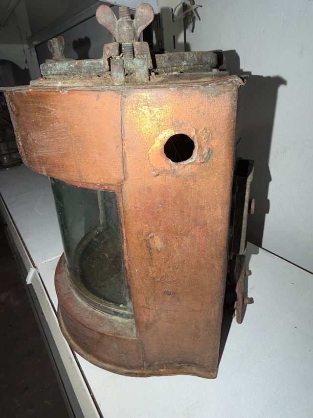 Farol Náutico Antiguo Starboard Cobre