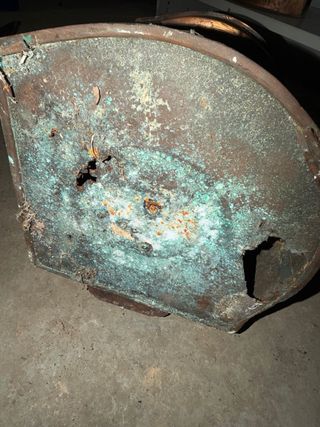 Faro nautico antico Starboard in rame