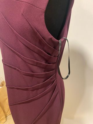 Vestido fiesta cóctel Calvin Klein granate T40