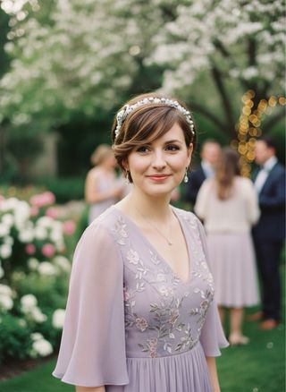 Diadema con corazón y perlas