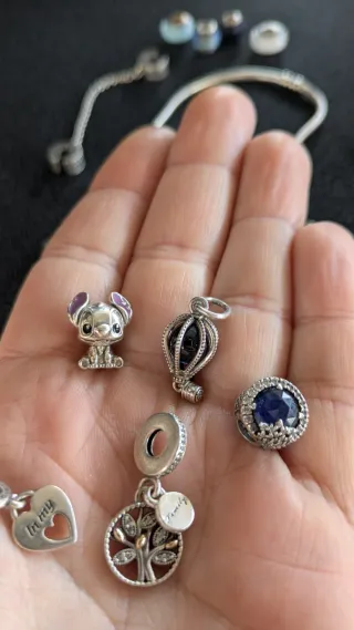 Pulsera y Charms Pandora Plata