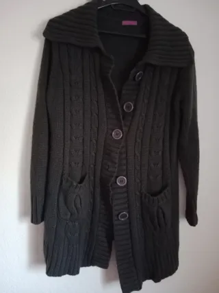 Chaqueta punto mujer marrón T. L/XL