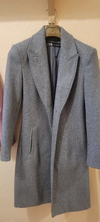Abrigo Zara Gris Entallado
