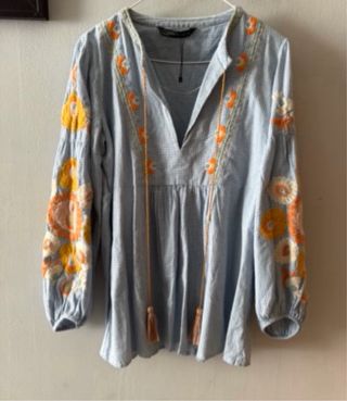 MiniVestido/Blusón Zara bordado