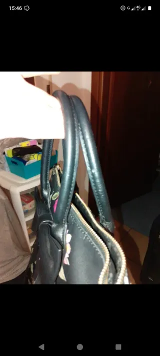 Borsetta Karl Lagerfeld pelle nera fiori