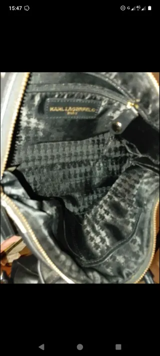 Borsetta Karl Lagerfeld pelle nera fiori