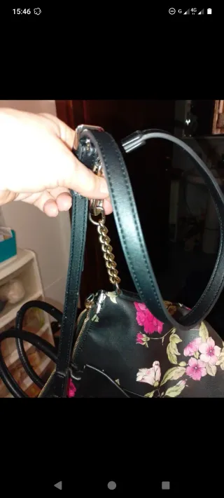 Borsetta Karl Lagerfeld pelle nera fiori