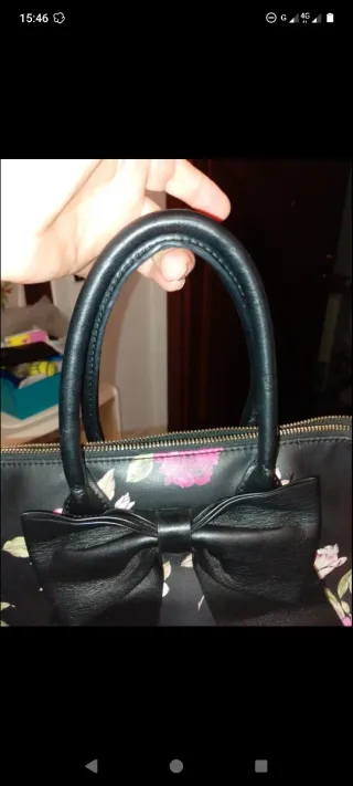 Borsetta Karl Lagerfeld pelle nera fiori