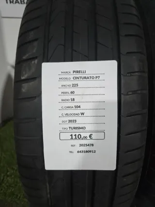 225 60 18 104W PIRELLI CINTURATO P7