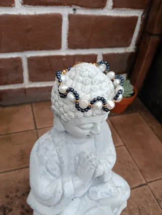 Pulsera perlas corona, semi-barrocas