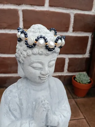 Pulsera perlas corona, semi-barrocas