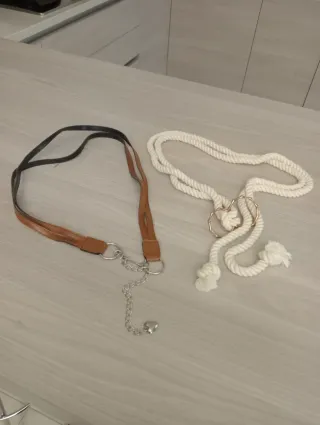 Set cinture pelle e corda