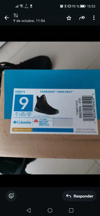 Botas Columbia Impermeables Negras