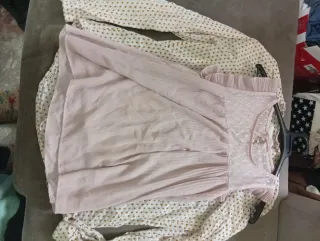 Blusa y camisa beige y rosa.precii las dos